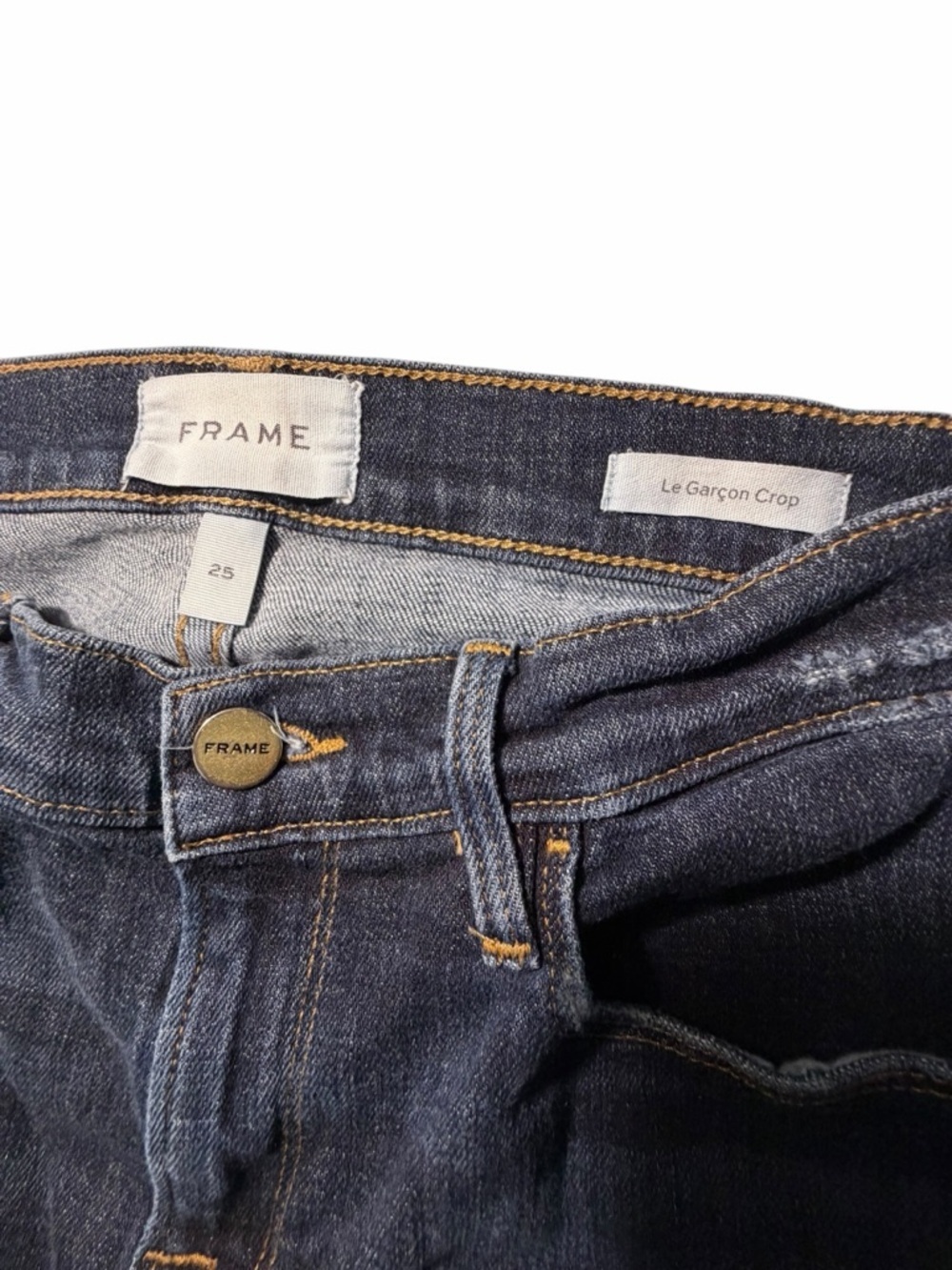 Frame Denim Le Cargon Crop Straight Jeans in Dark Wash Sz 25 - Picture 6 of 12